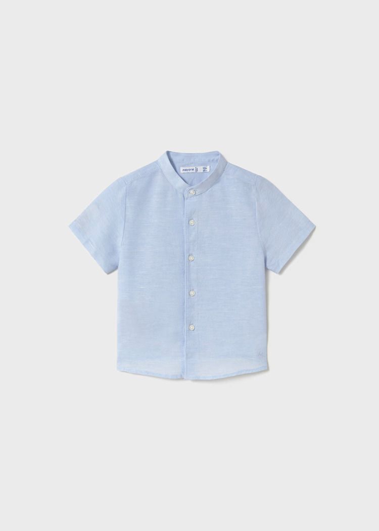 Mayoral mao collar linen shirt