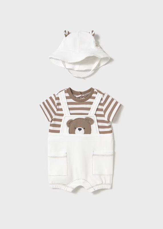Mayoral teddy dungarees roper with hat