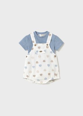Mayoral dungarees with shirt set