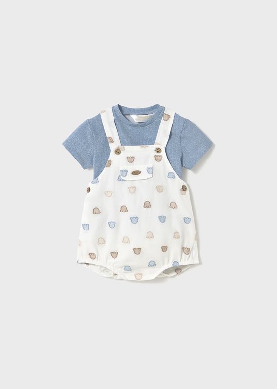 Mayoral dungarees with shirt set