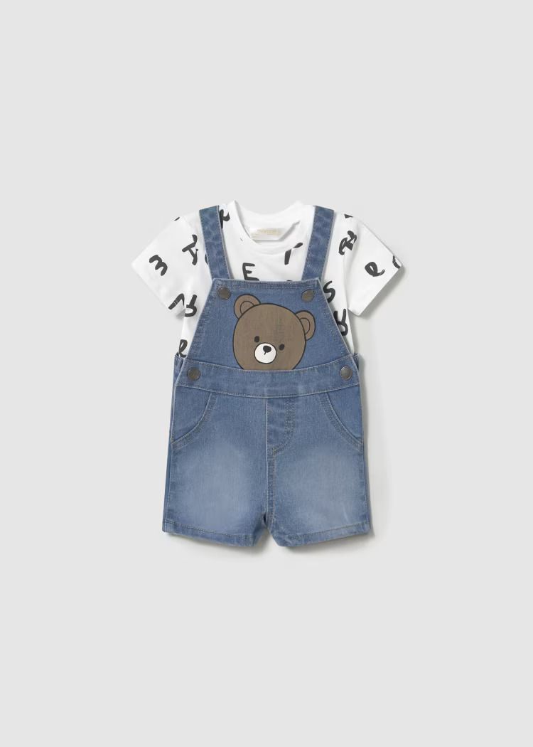 Mayoral dungarees and t-shirt set
