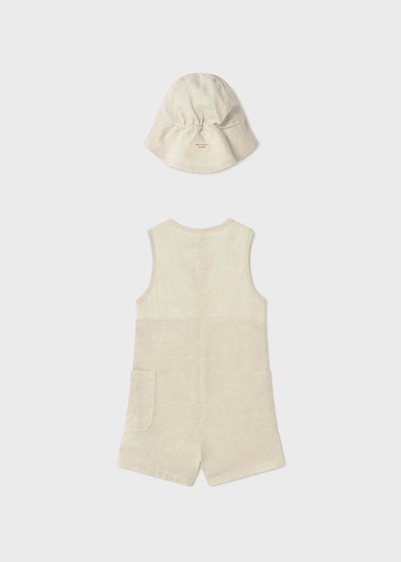 Mayoral short dungarees with bonnet