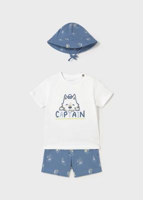Mayoral 3 pieces set with print hat