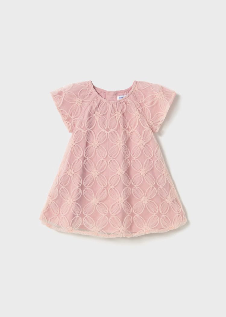 Mayoral shiny embroidered tulle dress