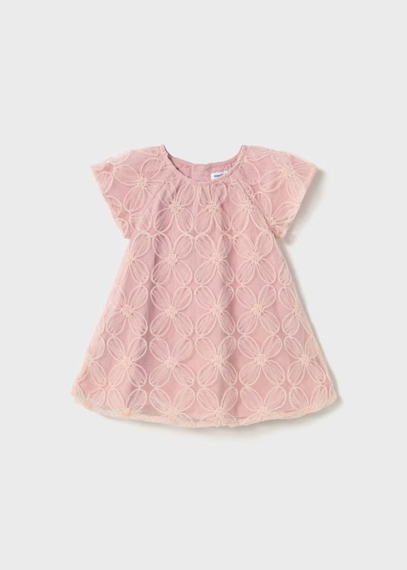 Mayoral shiny embroidered tulle dress