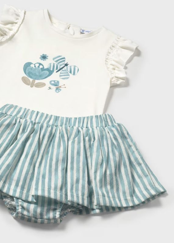 Mayoral skirt with butterfly print top set
