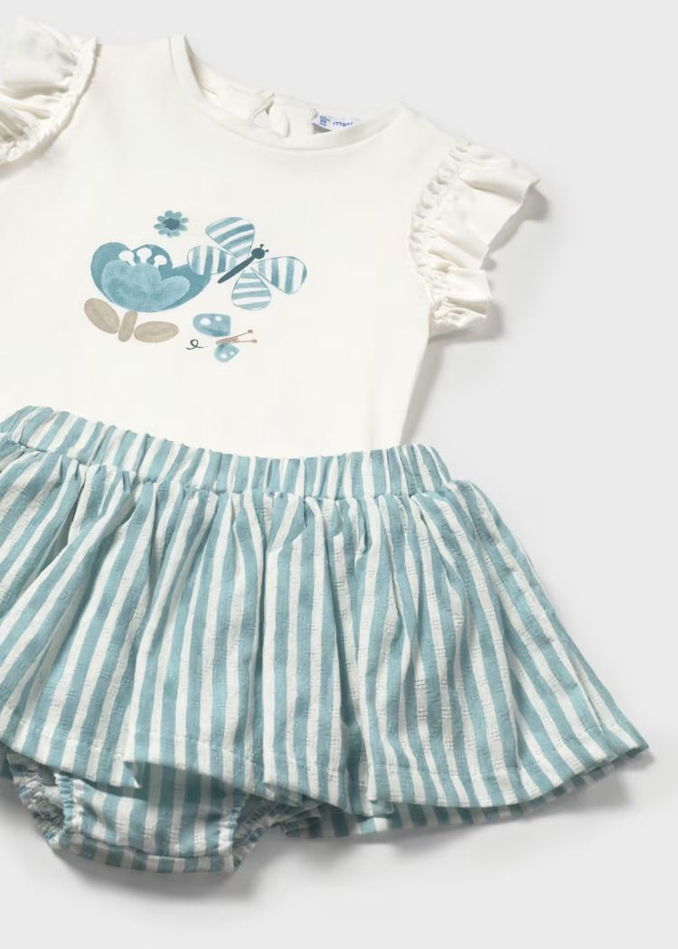 Mayoral skirt with butterfly print top set
