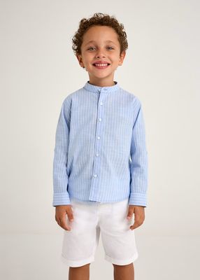 Mayoral shorts with mao collar shirt set