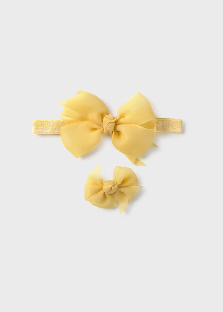 Mayoral newborn bow clip and headband set