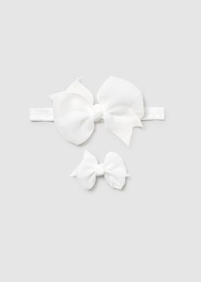 Mayoral bow clip and headband set