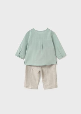 Mayoral trousers and linen shirt set