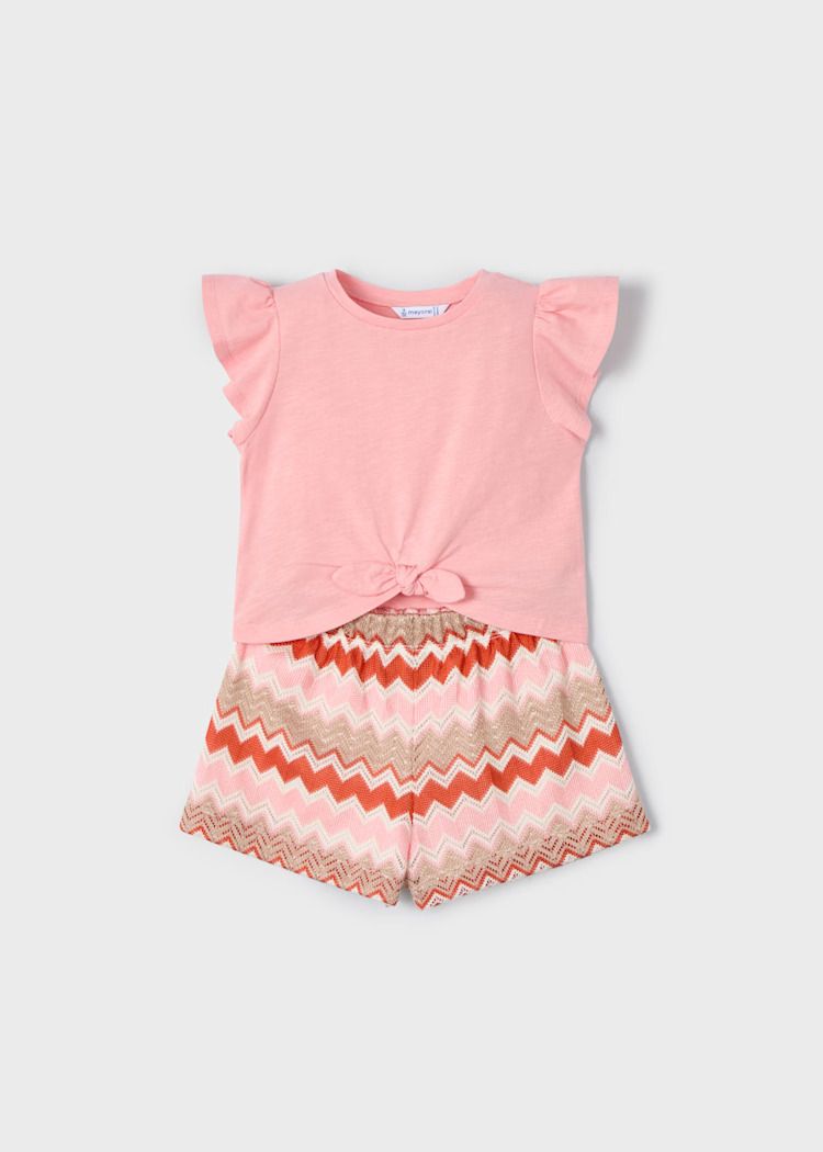 Mayoral zigzag shorts with top set