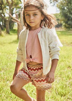 Mayoral zigzag shorts with top set