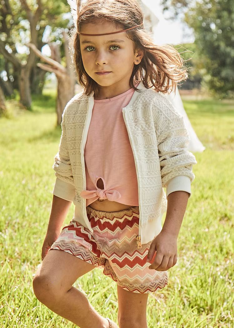 Mayoral zigzag shorts with top set