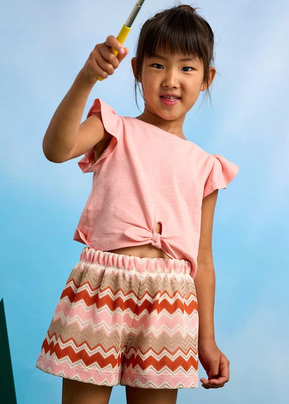Mayoral zigzag shorts with top set