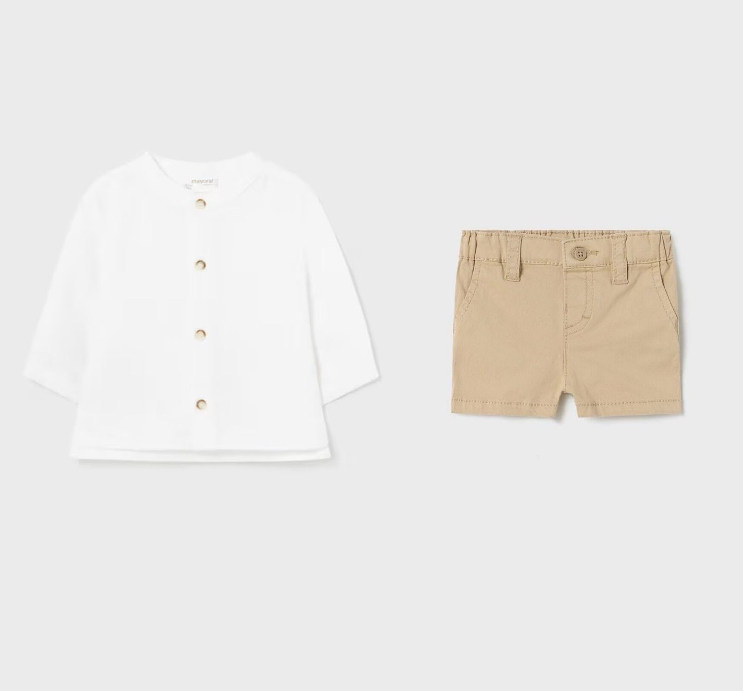 Mayoral linen shirt and shorts set