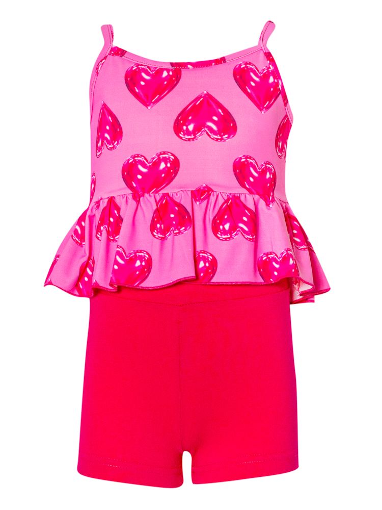 SRFN printed ruffle shorts-top set