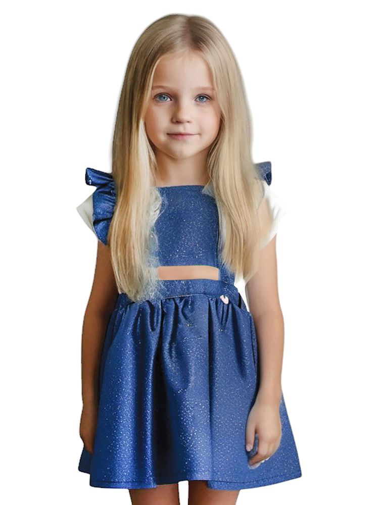 SRFN glitter denim skirt and top set