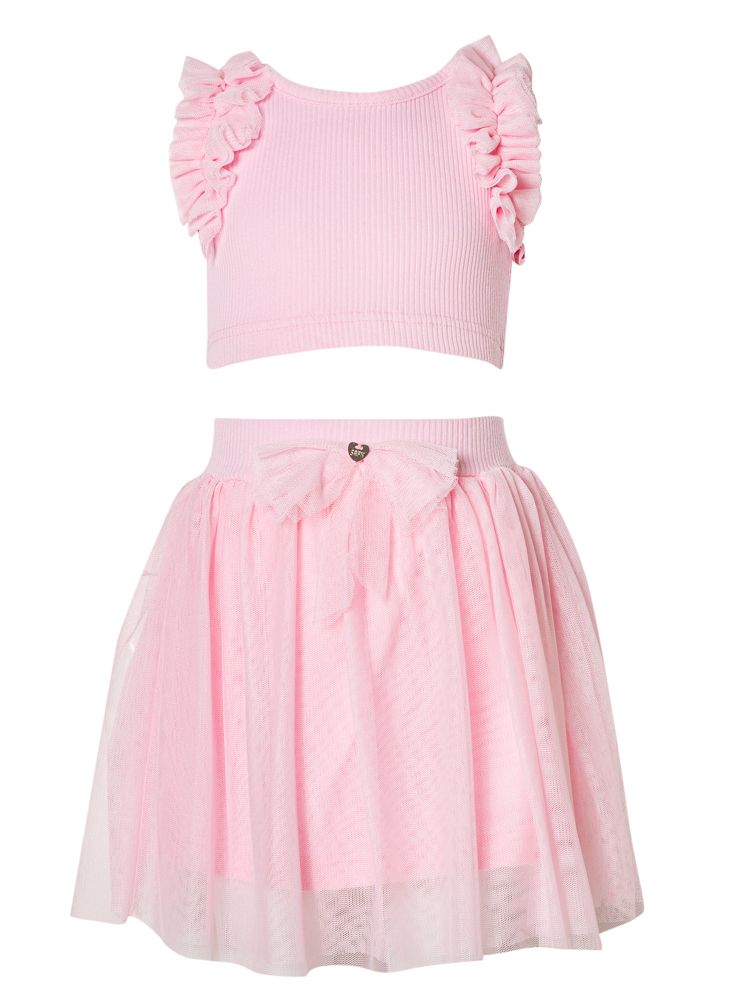 SRFN tulle skirt and ribbed top set