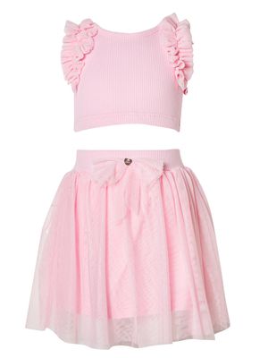 SRFN tulle skirt and ribbed top set