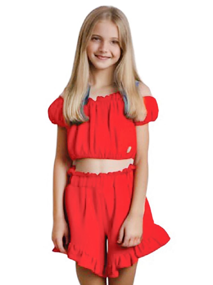 SRFN top and ruffles shorts set