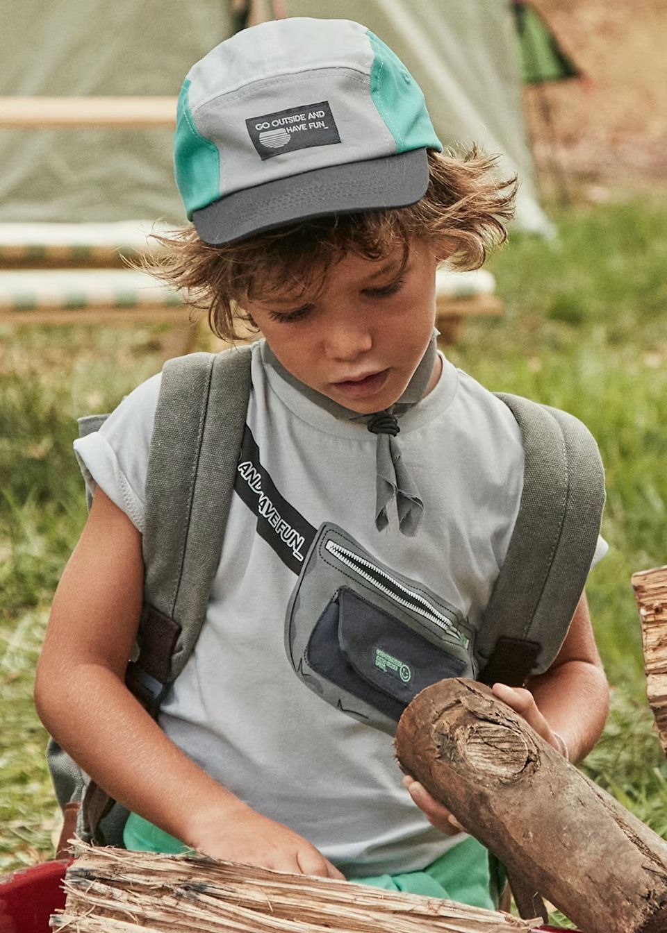 Mayoral t-shirt with bag and bermuda shorts set