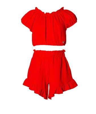 SRFN top and ruffles shorts set