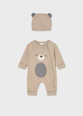 Mayoral animal romper suit with hat