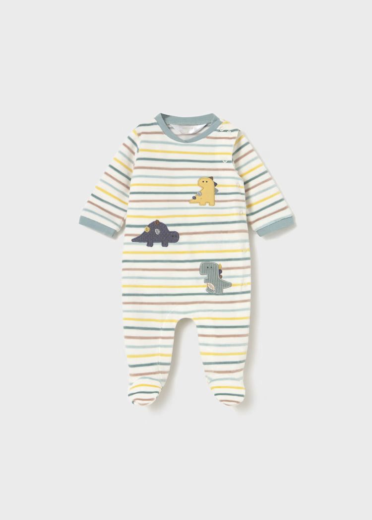 Mayoral striped romper with feet