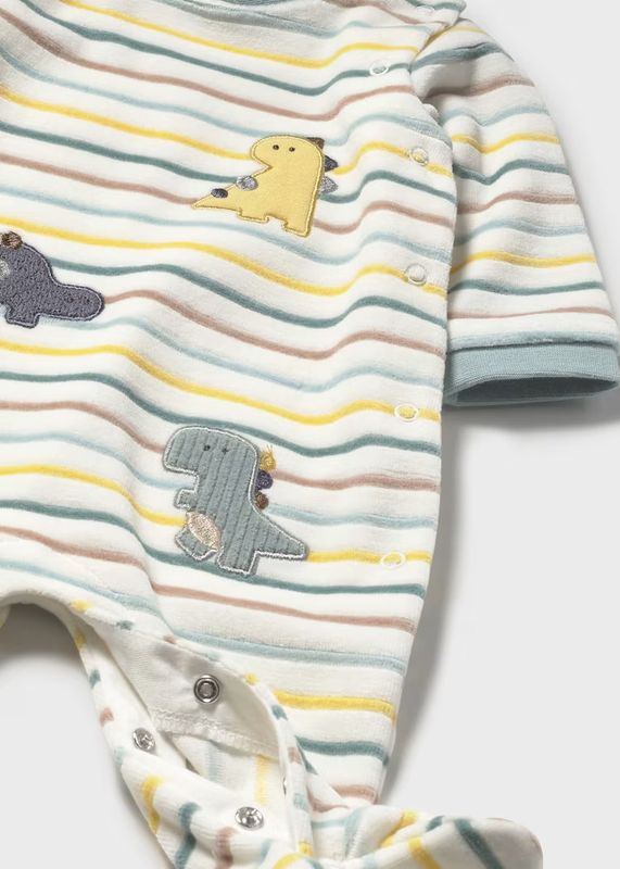 Mayoral striped romper with feet