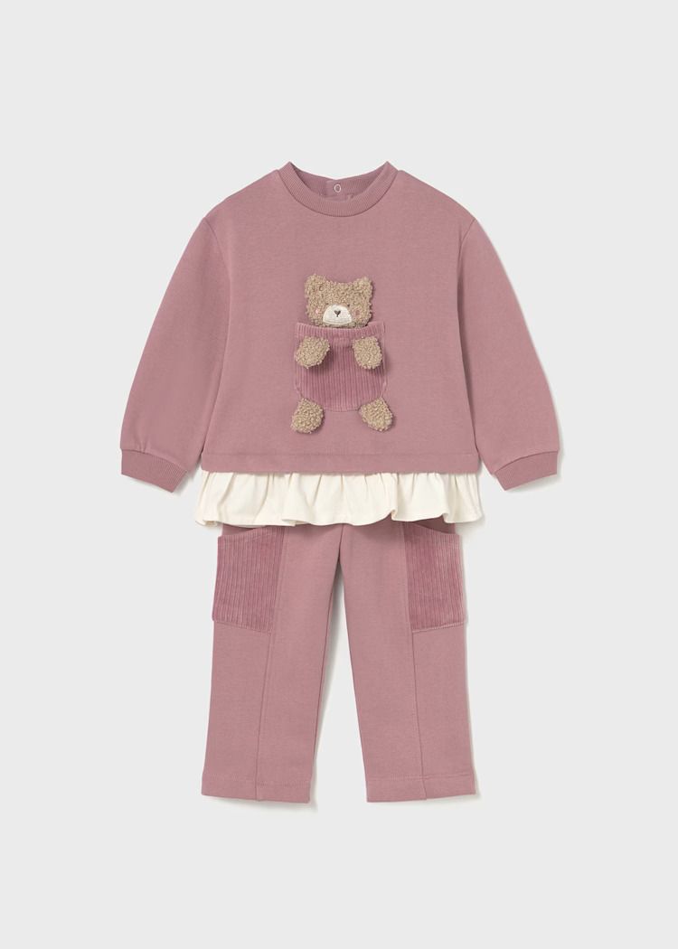 Mayoral bear motif tracksuit set
