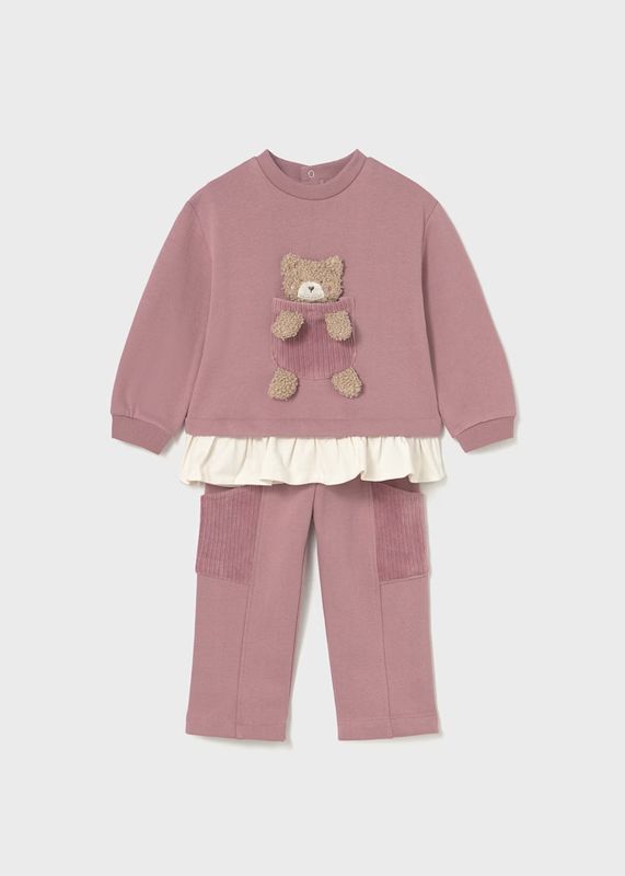 Mayoral bear motif tracksuit set