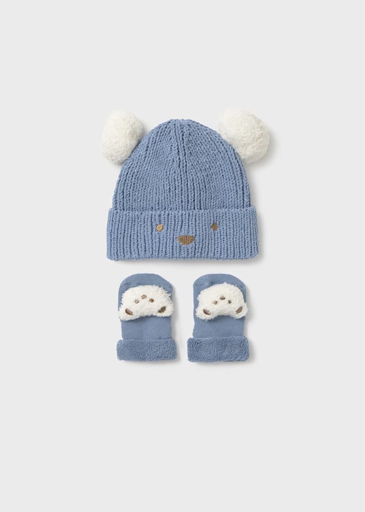 Mayoral unisex hat and mittens set