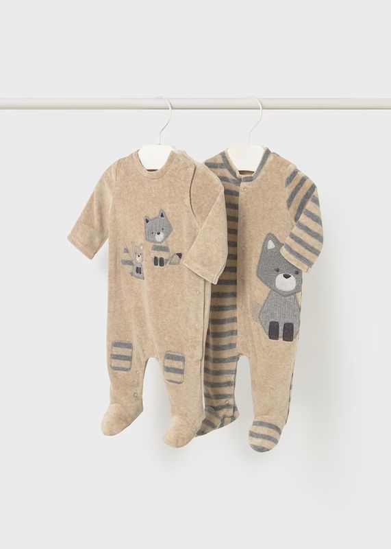 Mayoral set of 2 rompers with feet