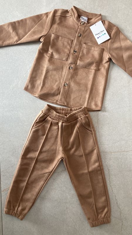 Suede Pants and Shirt Set