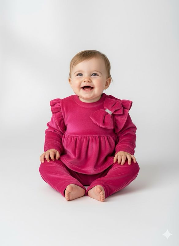 SRFN velour set with bow