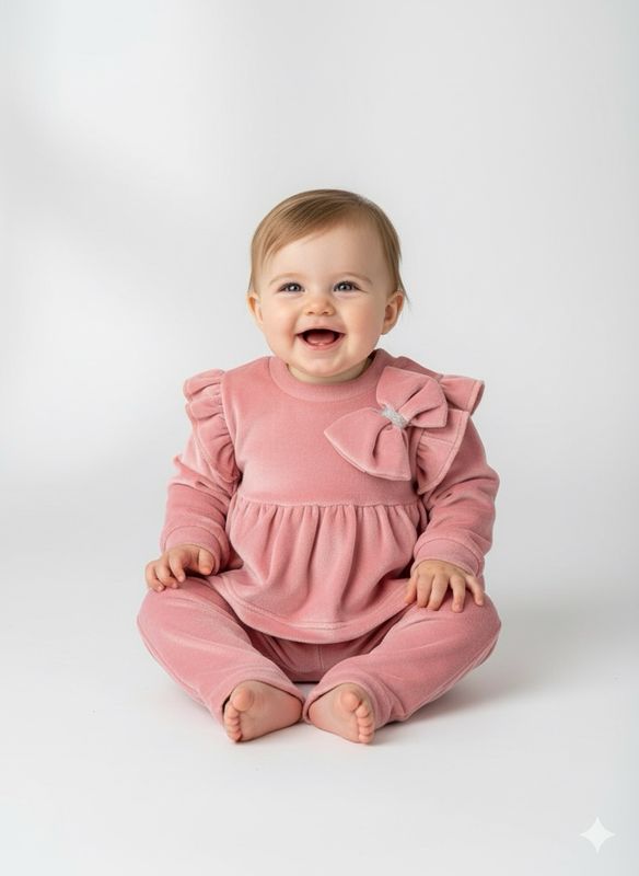 SRFN velour set with bow