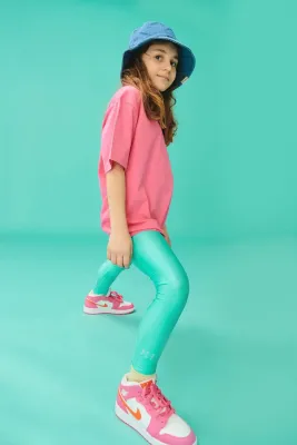 PCP Kiddo Jacqueline Shiny Leggings Aqua