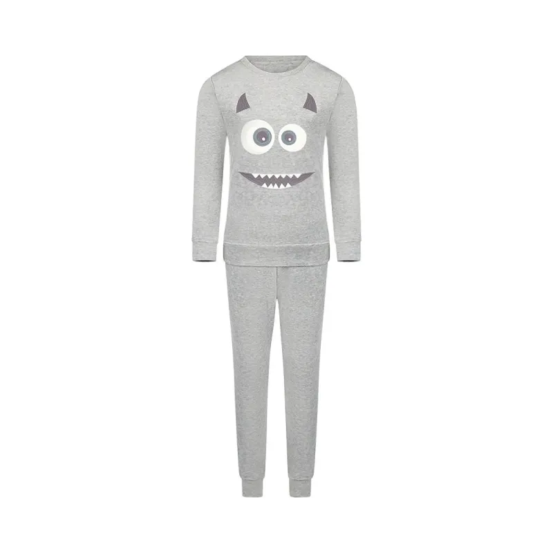 Pyjamas Set Velour Grey Monster