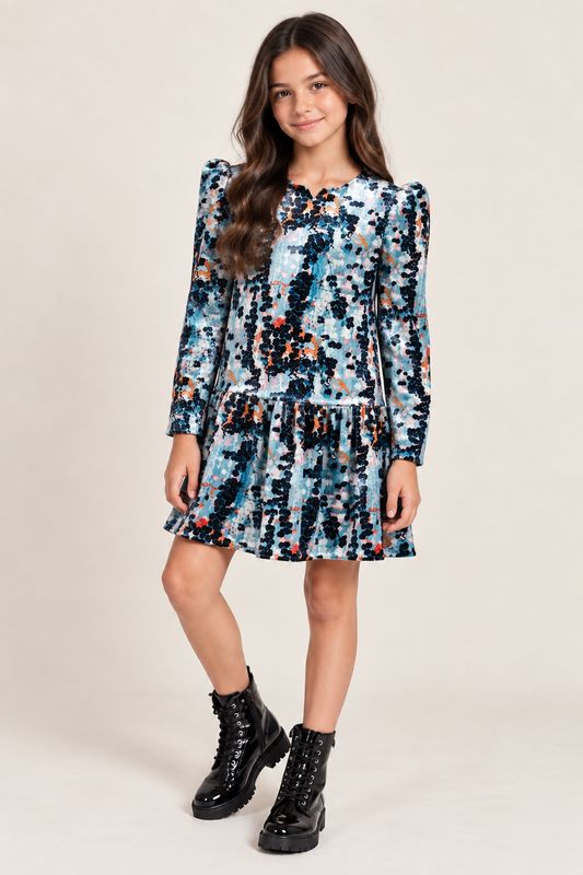 Chief printed velvet dress