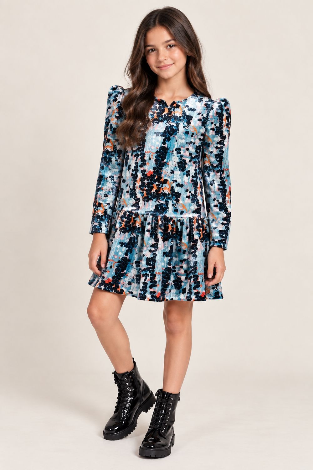 Chief printed velvet dress