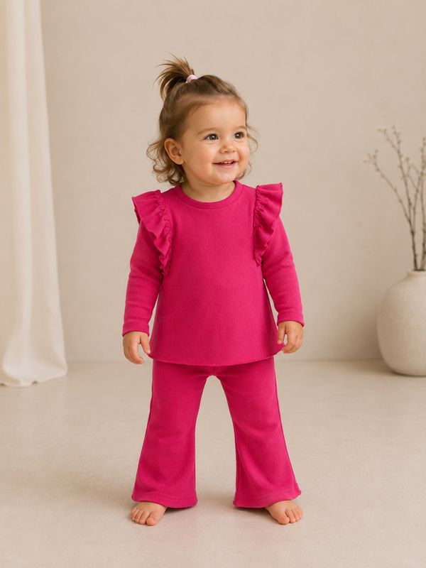 Ruffle Blouse And Pants Set Ruffle Blouse And Pants Set