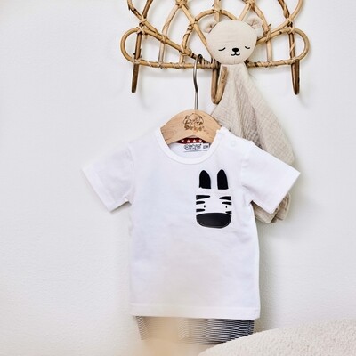 T-shirt And Shorts White Striped Set