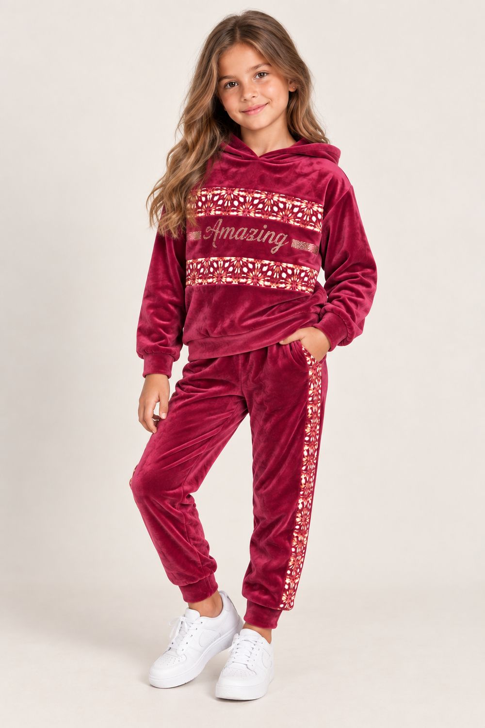 Chief velvet tracksuit set