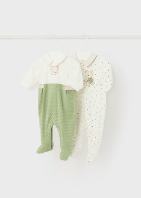 Mayoral Set Of 2 Sleepsuits Cotton Mayoral Set Of 2 Sleepsuits Cotton