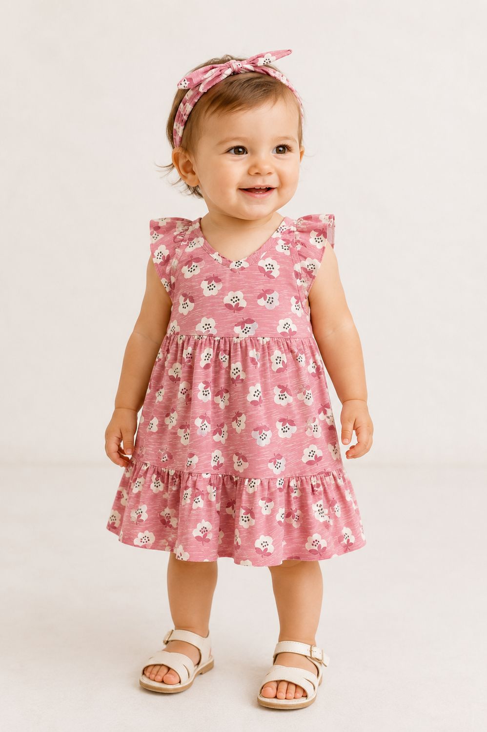 Mayoral Print Dress With Hairband