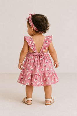 Mayoral Print Dress With Hairband