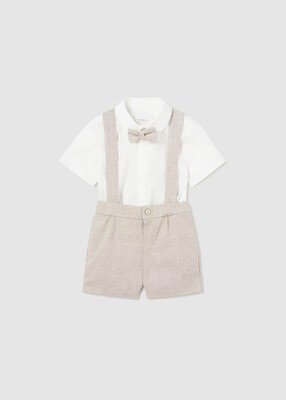 Mayoral Shirt Bermuda With Bow Tie Set