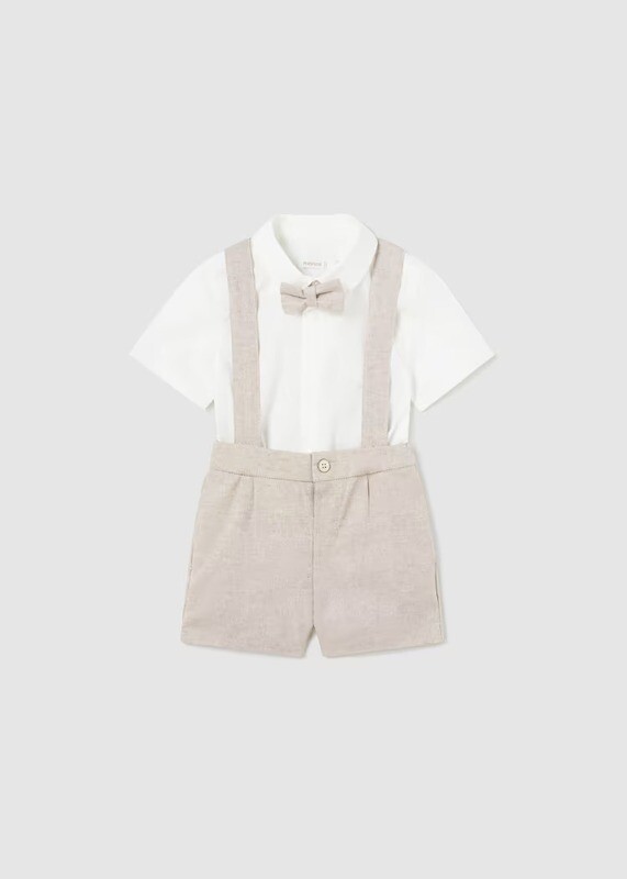 Mayoral Shirt Bermuda With Bow Tie Set Mayoral Shirt Bermuda With Bow Tie Set