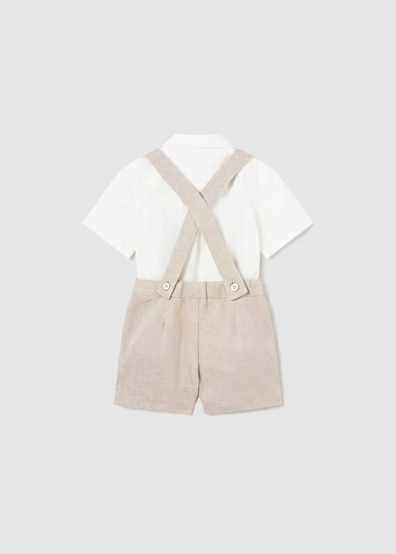 Mayoral Shirt Bermuda With Bow Tie Set